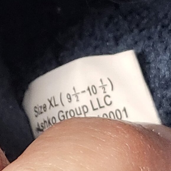 NWOT Laura Ashley navy blue and white polka dot fuzzy slide in slippers size XL - Picture 3 of 3